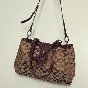 Coach Coach Canvas Leather Signature Tote Bag F17402 Canvas Tote Bag F17402